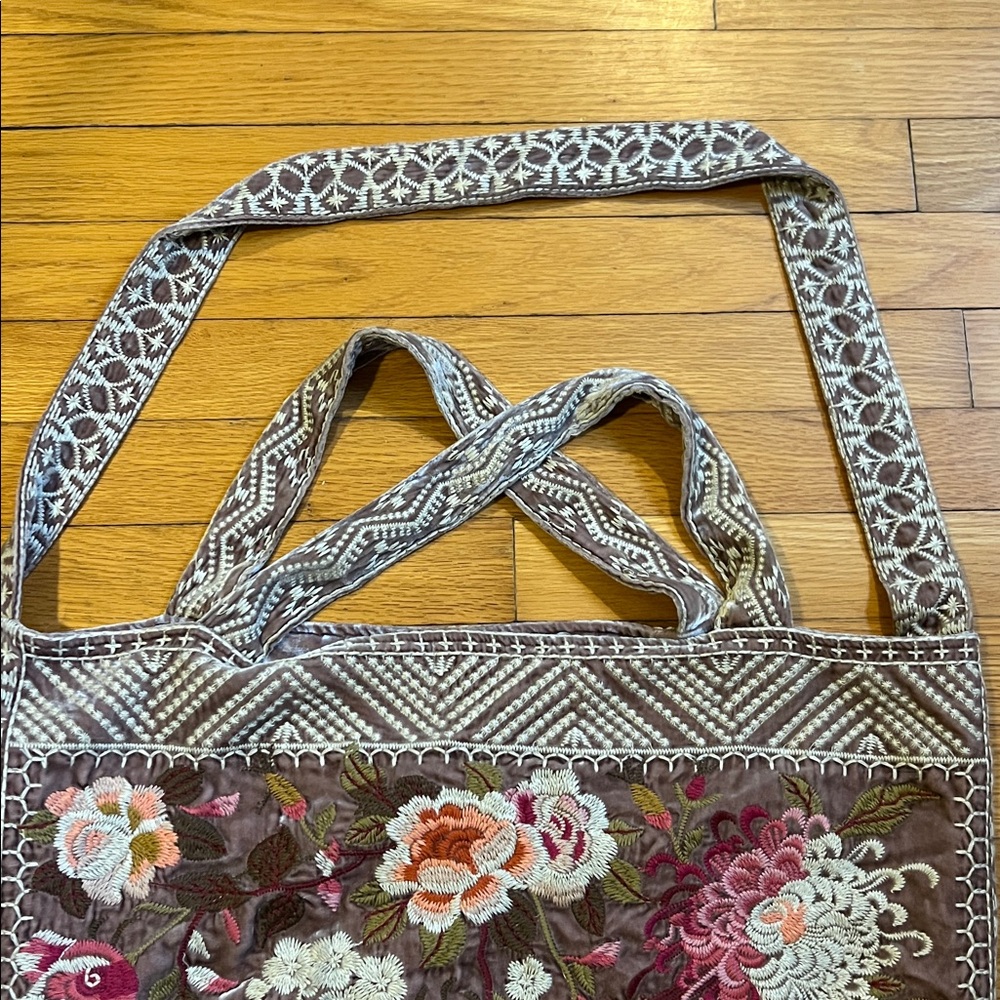 Free People Johnny Was Embroidered Floral Velvet Bag - Picture 3 of 4